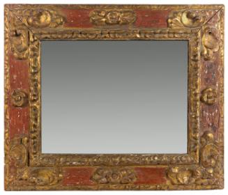Gold and Red Carved Mirror