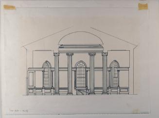 Interior of Rotunda, Lawrence Hall (Preparatory drawing for the cover of "Handbook of the Collection")