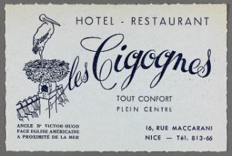 Hotel- Restaurant les Cignones business card