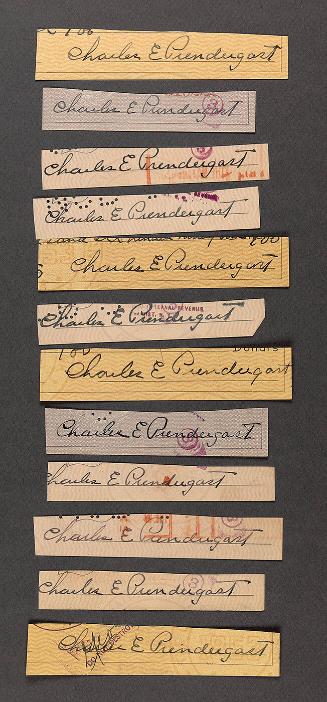 12 Charles Prendergast signatures cut from checks