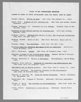 List of books believed to have been owned by Maurice and Charles Prendergast
