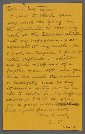 Draft of a letter to Mrs. Force.