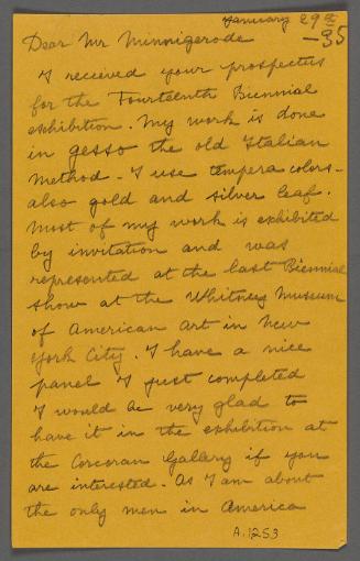 Draft of a letter to Corcoran