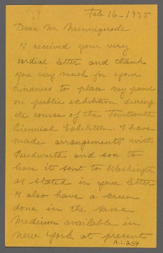 Draft of letter to Corcoran