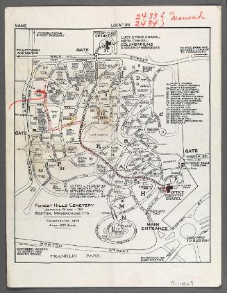 Location map of Forest Hills Cemetary