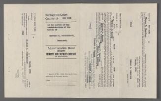 Administration bond for estate of Maurice Prendergast