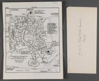 Envelope containing locator map (2 copies) of graves in Forest Hills Cemetary