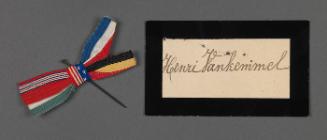 Card with ribbon (war medal?)