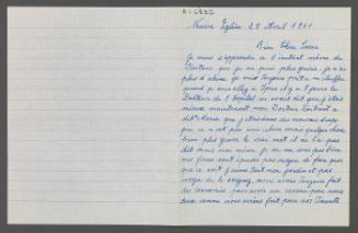 Letter from Louis Vankemmel and Marie Vankemmel [Eugénie Prendergast's brother and sister]