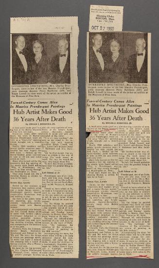 Morning Globe, newspaper clipping, Boston, MA