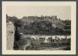 Eugénie and Charles Prendergast 1927 tour of France and Monaco; view of Carcassone