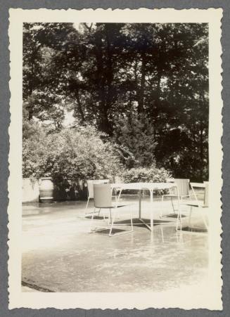 Series including Valhalla, NY, Vermont, Connecticut, and New Hampshire; outdoor patio with table and chairs