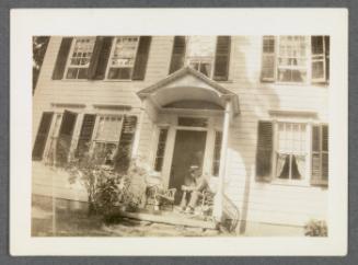 Series including Valhalla, NY, Vermont, Connecticut, and New Hampshire; Kent, CT Charles Prendergast sitting outside house