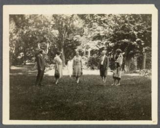 Left to Right: Walter Pach, unknown woman, Mrs. Pach, William Glackens, Edith Glackens