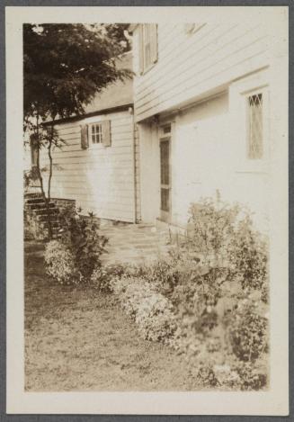 Series of gardens at Crooked Mile Road, Westport, CT including bird bath created by Charles Prendergast; house