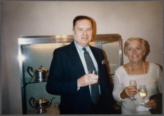 Series of a dinner at Williams College Museum of Art including Eugénie Prendergast and others; (L to R) Joe Butler, Cathy Genvert
