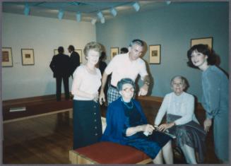 Prendergast exhbition and dinner at Williams College Museum of Art including Eugénie Prendergast and others; Mr. and Mrs. Derby, Eugénie Prendergast, Cathy Genvert, Carol Derby