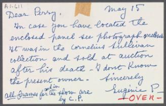 Postcard in Eugénie Prendergast's hand