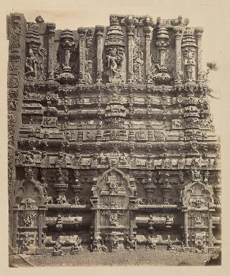 Tarputry [Tadpatri]: Temple in ruins near the river. Another portion of base of northern tower in detail