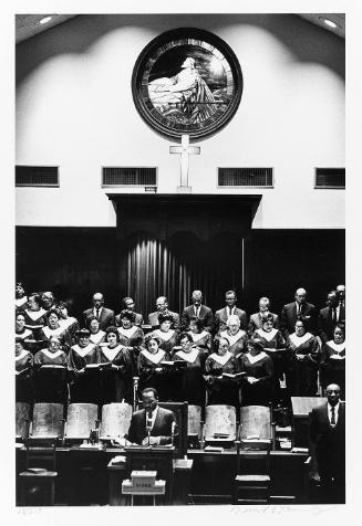 Dr. Martin Luther King, Jr. at the pulpit of Ebenezer Baptist Church, Atlanta, November, 1967 (from "Countdown to Eternity")