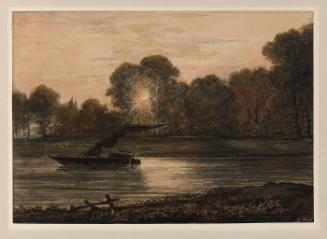 Copy after The Sun Setting Behind a Group of Trees on the Banks of the Thames at Twickenham, 1799