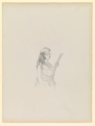 Potwatomie/Kee - se - (---), A Potowatomie woman repeating her prayer from the maple baton