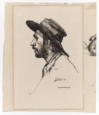 Head of a Man (Profile Portrait of Bearded Man)