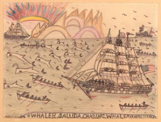 Whaler Saluda Chasing Whales in Artic (sic) Ocean