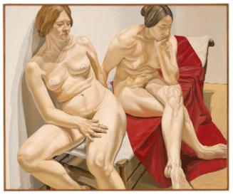 Two Female Nudes with Red Drape