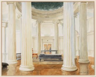Rotunda with Robert Morris "Hearing" sculpture, Williams College Museum of Art