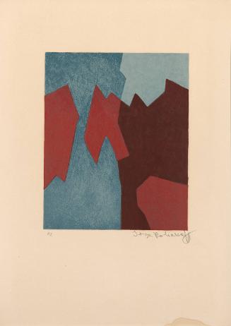 Composition rouge et bleue