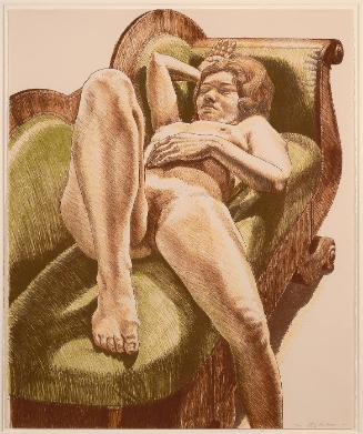 Reclining Nude on Green Couch