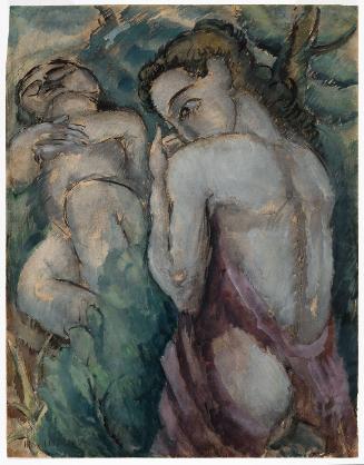 Draped Female Nude and Sleeping Child