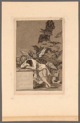 El sueño de la razon produce monstruos (from "Los Caprichos"), plate 43