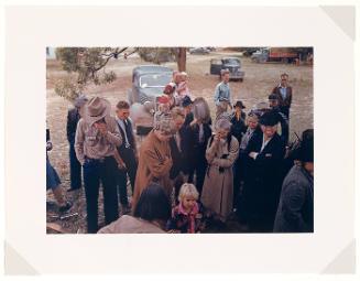 Grace was said before the barbeque was served at the Pie Town, New Mexico Fair