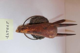 Antelope mask, wood & raffia