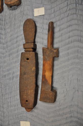 Door Lock with abstracted ancestral "slate"