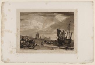 Flint Castle, Vessels Unloading (from Liber Studiorum)