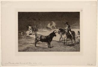 El Célebre Fernando del Toro, Barilarguero, Obligando á la Fiera con su Garrocha (from "La Tauromaquia" series)