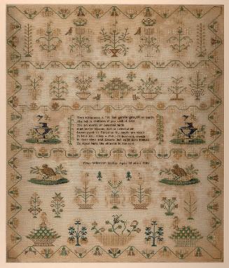 Schoolgirl Sampler containing "Happiness"