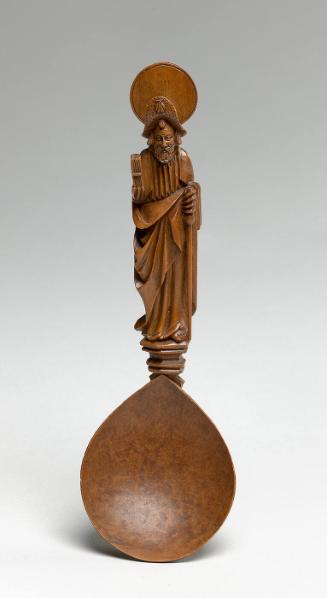 Hand carved apostle spoon depicting St. Phillip