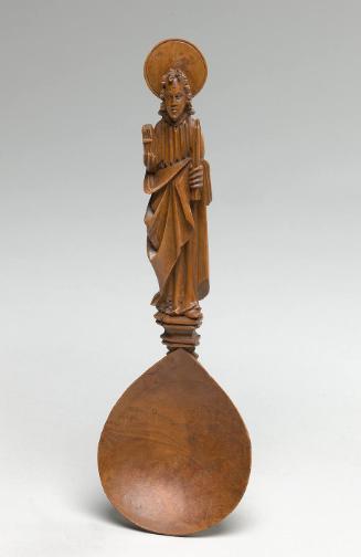 Hand carved apostle spoon depicting St. James the Lesser(?)
