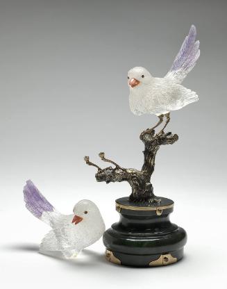 Pair of Rock Crystal Birds