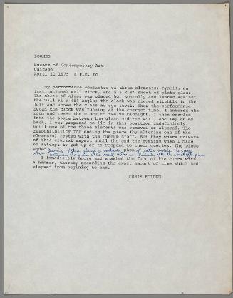 Relic statement for Chris Burden's "Doomed"