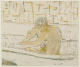 Femme assise dans sa beignoire