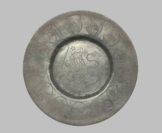 Plate with Lion and Swiss canton shields