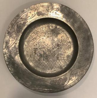 Plate with interior genre scenes