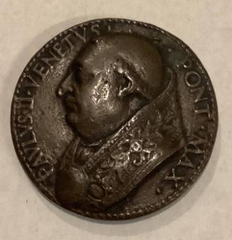 Pope Paul II (1464-1471)
obverse: Paulus Venetus II Pont Max
reverse: Pabulum Salutis and Religious Scene
