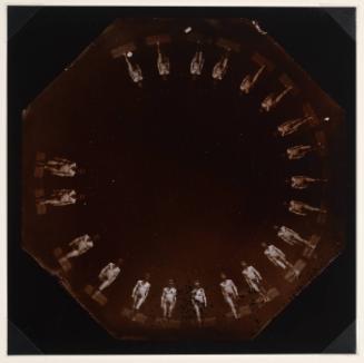 Sequential Photograph of Man Walking [Marey Wheel photographs of J. Laurie Wallace (?)] Front, 1885. Modern print by Jeff Hurwitz.