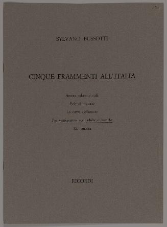 IV: Per ventiquattro voci adulte o bianche (For 24 Adult or white Voices) from Cinque Frammenti All'Italia (Five Fragments for Italy)